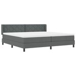 vidaXL Lit à ressorts avec matelas Gris foncé 200 x 200 cm Polyester