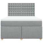 vidaXL Sommier à lattes de lit avec matelas Gris clair 160x200cm Tissu