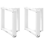 vidaXL Pieds de table basse en T  2 pièces  blanc  50 x 25 x (42-43) cm  acier