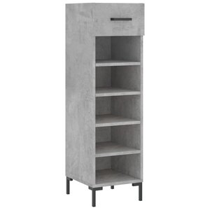 vidaXL Armoire à chaussures gris béton 30x35x105 cm bois d'ingénierie