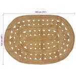 vidaXL Tapis de surface Naturel 122 x 183 cm Jute
