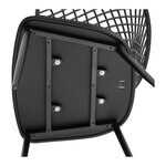 Lot de 2 chaises salon salle à manger restaurant cafés bureaux terrasses salles d'attente150 kg max dossier avec trous en losange accoudoirs noir 14_0005993