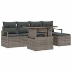 vidaXL Ensemble de canapé de jardin avec coussin 6 Pièces Gris