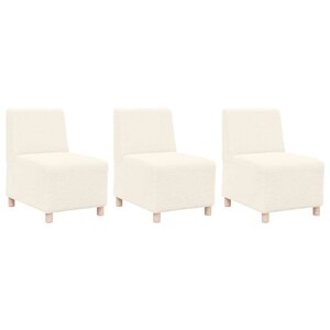 vidaXL Unité de Sofa Modulaire Sans Accoudoirs 3 Pièces Crème