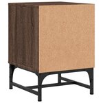 vidaXL Table de chevet avec porte en verre chêne marron 35x37x50 cm