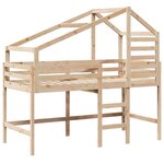 vidaXL Lit superposé et échelle et toit 90x200 cm bois de pin massif