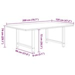 vidaXL Table à manger marron clair bois de chêne massif rectangulaire