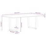 vidaXL Table à manger avec bord naturel 200x100x74cm bois massif chêne