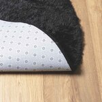 vidaXL Tapis shaggy à poils longs NAVARRA noir 120x120 cm polyester
