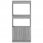 vidaXL Buffet haut sonoma gris 63x33x140 cm bois d'ingénierie