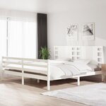 vidaXL Cadre de lit Blanc Bois de pin massif 200x200 cm