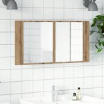 vidaXL Armoire à miroir LED chêne artisanal 90x12x45cm bois ingénierie