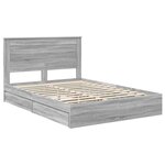 vidaXL Lit de Rangement Gris Sonoma 140 x 200 cm Bois d'ingénierie
