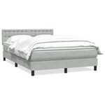 vidaXL Sommier à lattes de lit et matelas gris clair 140x210cm velours