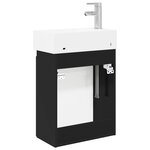 vidaXL Meuble de salle de bain avec robinet Noir 45 5 x 22 5 x 84 cm