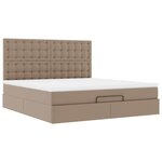 VidaXL Cadre de lit ottoman et matelas cappuccino 160x200cm similicuir