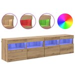 vidaXL Meubles TV muraux 2 Pièces Chêne artisanal 80 x 30 x 40 cm