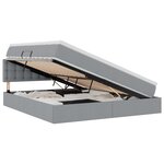 vidaXL Lit de rangement LED avec matelas Gris clair 160 x 200 cm Tissu