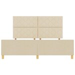 vidaXL Cadre de lit avec tête de lit Crème 180 x 200 cm tissu