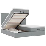 VidaXL Cadre de lit ottoman et matelas gris clair 180x200cm tissu