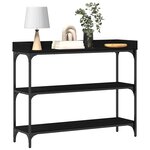 vidaXL Table Console avec étagère Chêne noir 100 x 30 x 80 cm