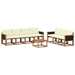 vidaXL Ensemble de canapés d'extérieur 8 pc Naturel et Crème