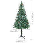 vidaXL Arbre de Noël artificiel pré-éclairé/boules pommes de pin 180cm