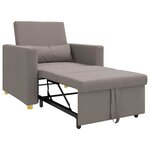 vidaXL Canapé-lit escamotable simple Taupe 90 x 165 x 87 cm tissu