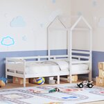 vidaXL Lit de jour avec toit sans matelas blanc 80x200 cm bois massif