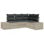 vidaXL Ensemble de canapé de jardin avec coussin 4 Pièces Gris clair