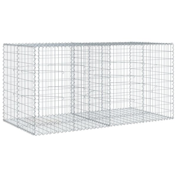 vidaXL Panier gabion avec couvercle 200x100x100 cm fer galvanisé