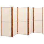 vidaXL Cloison de séparation 5 panneaux Blanc crème 350x180 cm