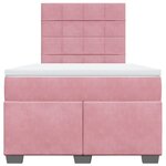 vidaXL Sommier à lattes de lit avec matelas Rose 120x200 cm Velours