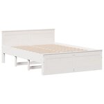vidaXL Lit bibliothèque sans matelas blanc 140x190 cm bois pin massif