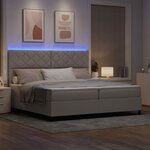vidaXL Lit à ressorts avec matelas Taupe 200 x 200 cm tissu