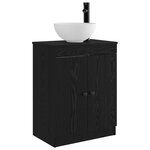 vidaXL Meuble de salle de bain avec évier Noir 54 x 35 x 83 cm
