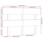 vidaXL Tête de lit Gris 144x3x81 cm Bois massif de pin