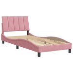 vidaXL Cadre de lit avec tête de lit Rose 90x190 cm Velours