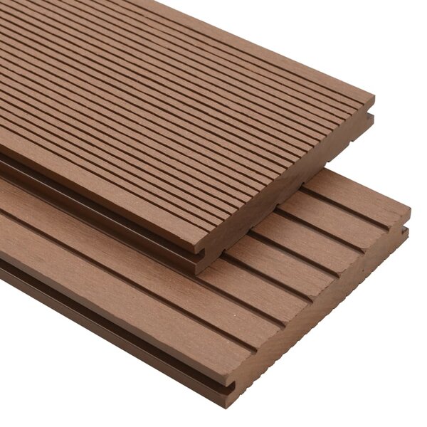 vidaXL Panneaux de terrasse WPC et accessoires 10 m² 4 m Marron clair