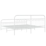 vidaXL Cadre de lit métal sans matelas et pied de lit blanc 193x203 cm