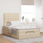 vidaXL Cadre de lit ottoman avec matelas crème 120x200cm tissu
