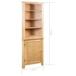 vidaXL Armoire d'angle 59x36x180 cm Bois de chêne massif