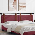 vidaXL Tête de lit suspendue Avec lumière LED Bordeaux PU antique