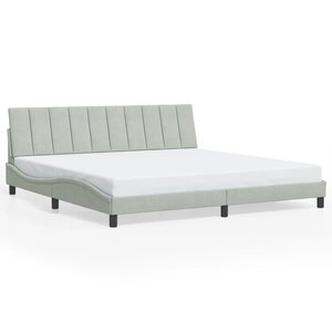 vidaXL Cadre de lit sans matelas Hanko gris clair 200x200 cm velours