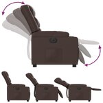 vidaXL Fauteuil inclinable électrique Marron Similicuir
