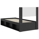 vidaXL Cadre de lit avec rangement et tête de lit Noir 90 x 190 cm