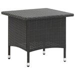 vidaXL Table à thé Noir 50x50x47 cm Résine tressée