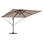 vidaXL Parasol déporté Roma de avec LEDs Taupe 286x285x270 cm Aluminium
