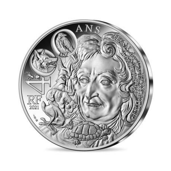 Monnaie de 10€ argent - 400 ans de jean de la fontaine - 2021