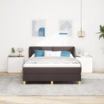 Lit avec sommier à ressorts et matelas vidaXL - Marron foncé  140x200 cm  Tissu